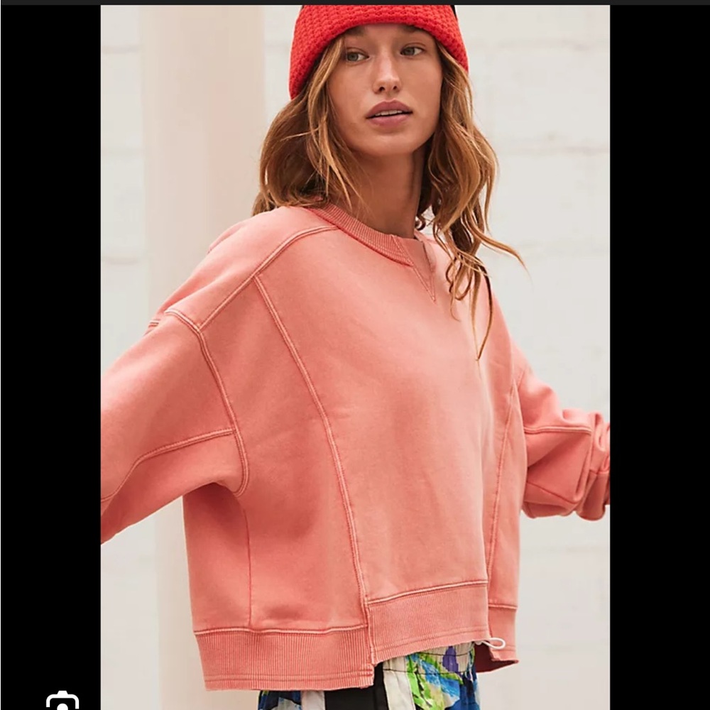 Free People Coral Inctercept Sweatshirt